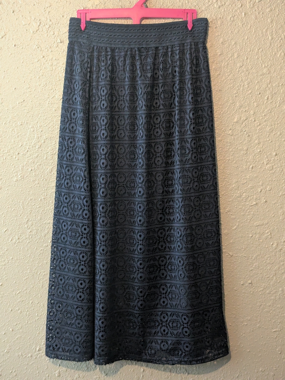 L Navy Lace Maxi Skirt Me 2 Magic